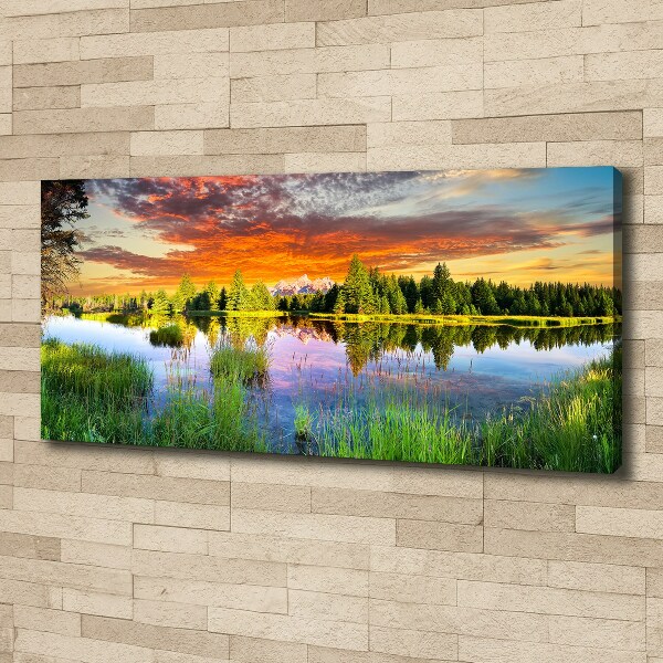 Bild auf leinwand Fluss im Wald