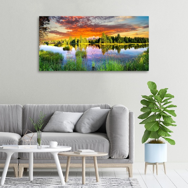 Bild auf leinwand Fluss im Wald