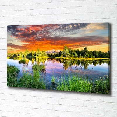 Bild auf leinwand Fluss im Wald