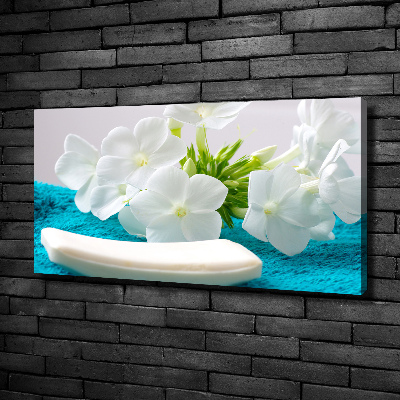Wandbild Weiße Spa-Blumen