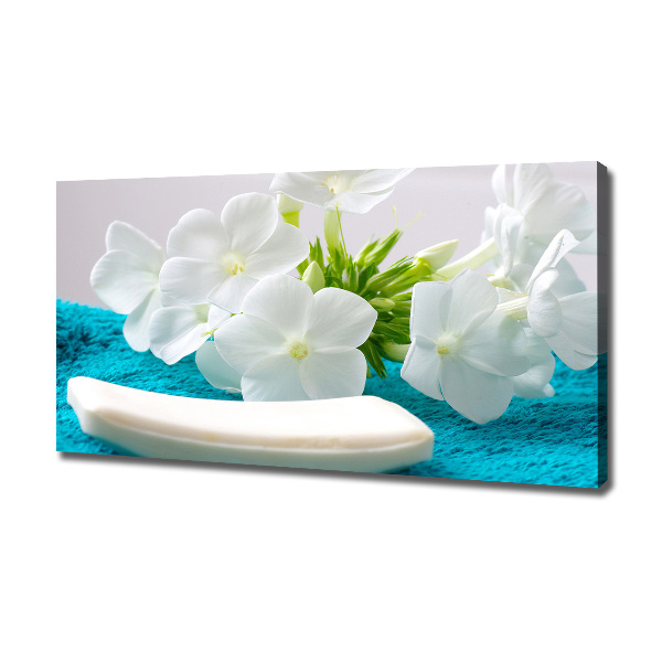 Wandbild Weiße Spa-Blumen