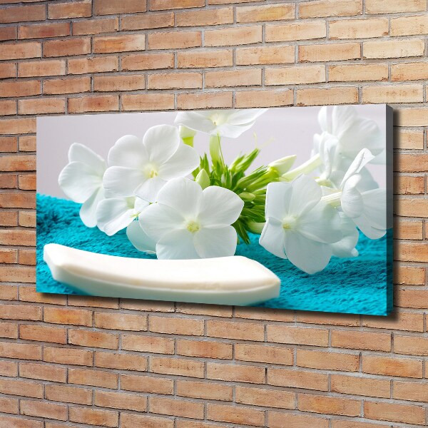 Wandbild Weiße Spa-Blumen