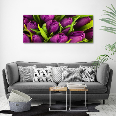 Wandbild Lila Tulpen