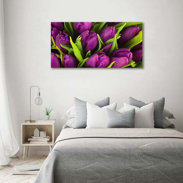 Wandbild Lila Tulpen