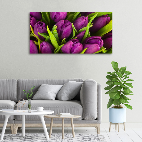 Wandbild Lila Tulpen