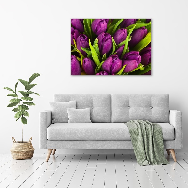 Wandbild Lila Tulpen