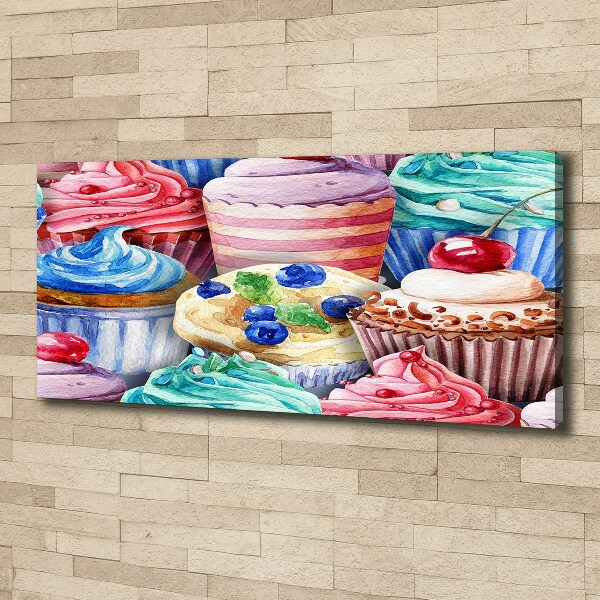 Bild auf leinwand Bunte Cupcakes