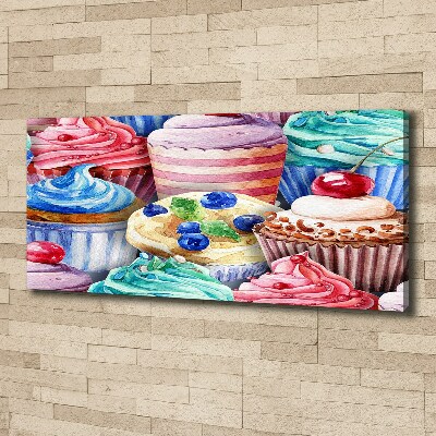 Bild auf leinwand Bunte Cupcakes
