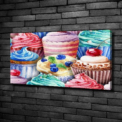 Bild auf leinwand Bunte Cupcakes