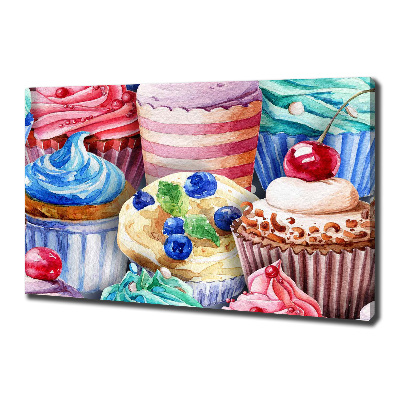 Bild auf leinwand Bunte Cupcakes