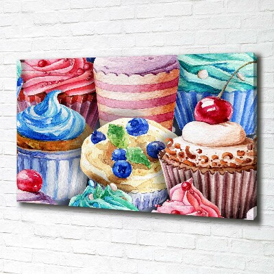 Bild auf leinwand Bunte Cupcakes