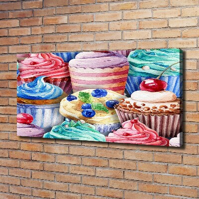 Bild auf leinwand Bunte Cupcakes