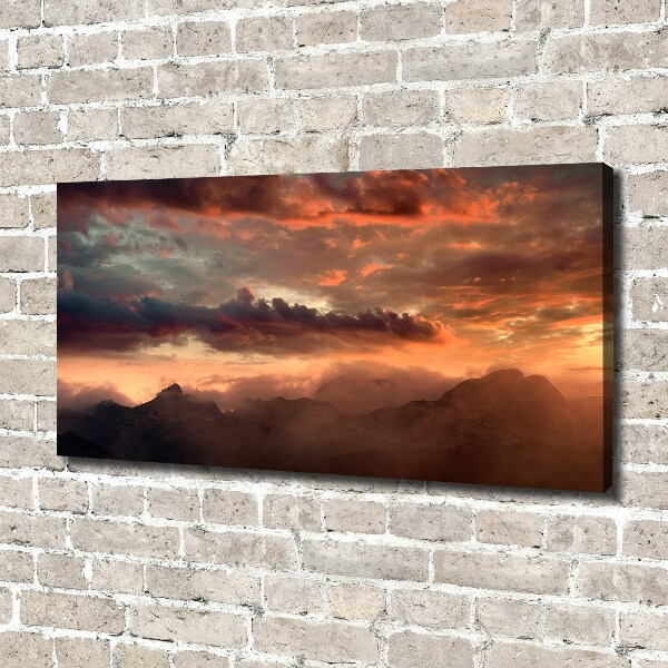 Bild auf leinwand Sonnenuntergang in den Bergen