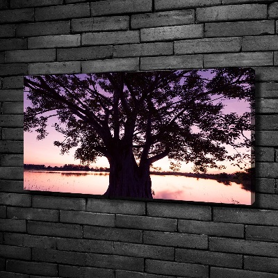 Wandbild Baum und See