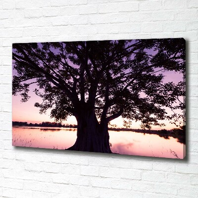Wandbild Baum und See