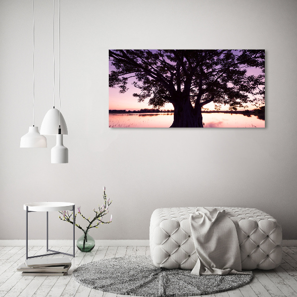 Wandbild Baum und See