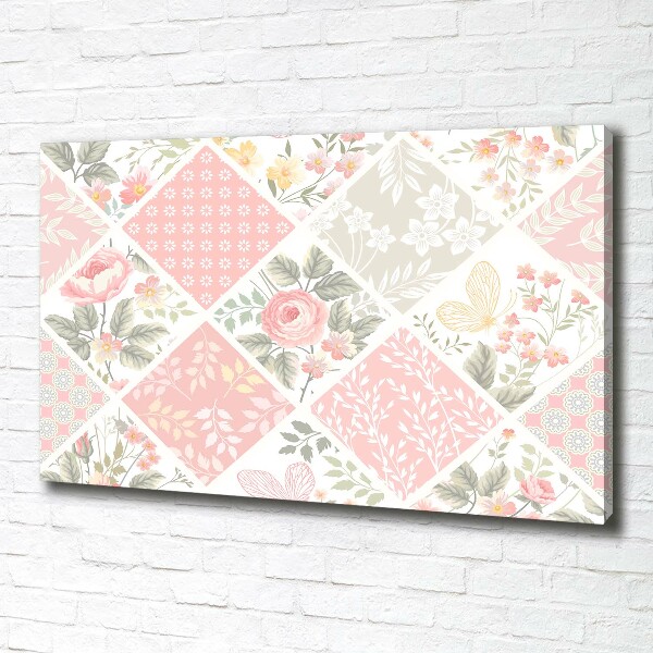 Fotobild Rosen- und Schmetterlingsmuster