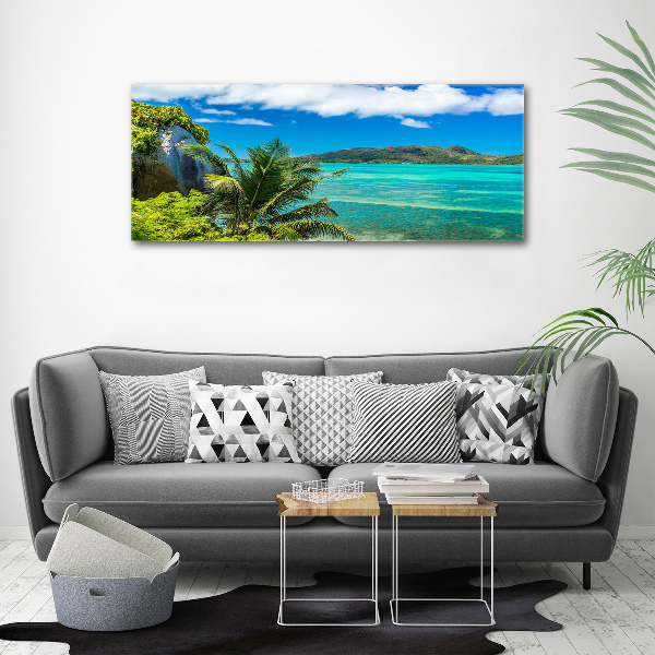Bild auf leinwand Küste der Seychellen
