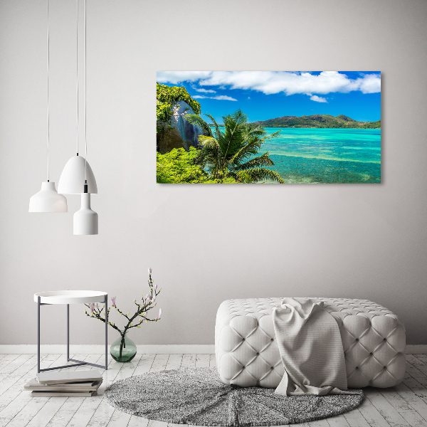 Bild auf leinwand Küste der Seychellen