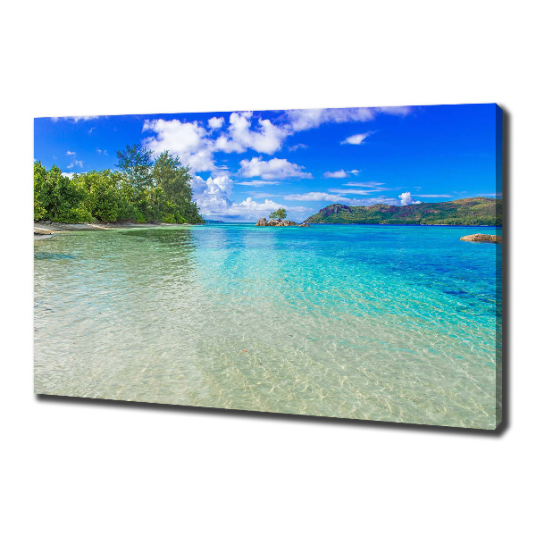 Wandbild Strand der Seychellen
