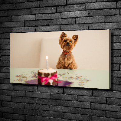 Bild auf leinwand Hund mit Kuchen