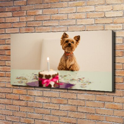 Bild auf leinwand Hund mit Kuchen