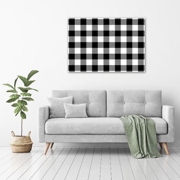 Wandbild Schwarz-weiß kariert