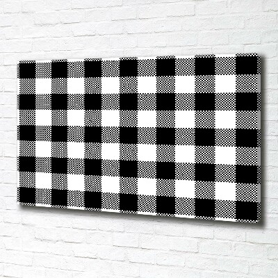 Wandbild Schwarz-weiß kariert