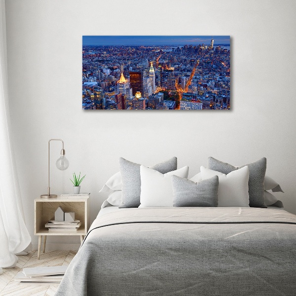 Bild auf leinwand Manhattan bei Nacht