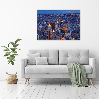 Bild auf leinwand Manhattan bei Nacht