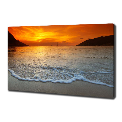 Wandbild Sonnenuntergang am Meer