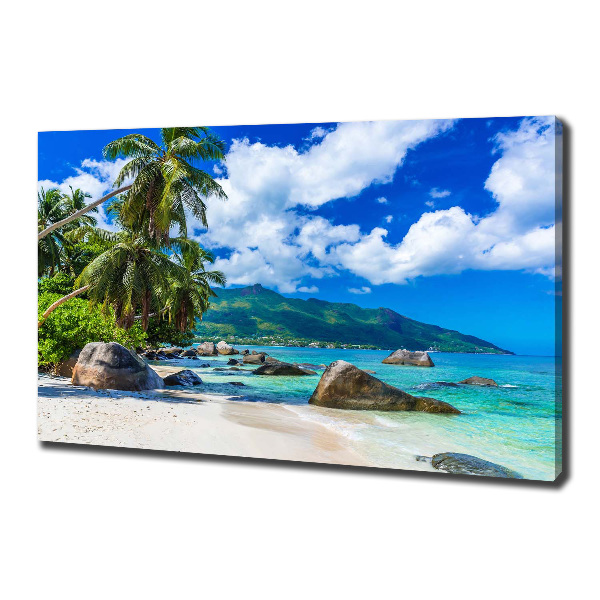Wandbild Strand der Seychellen