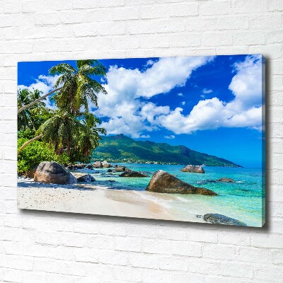 Wandbild Strand der Seychellen
