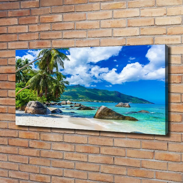 Wandbild Strand der Seychellen