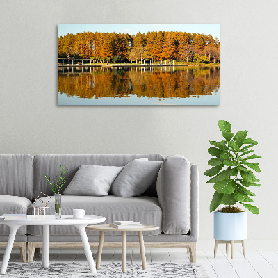 Bild auf leinwand Wald am See
