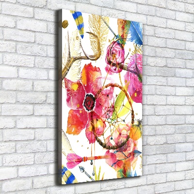 Wandbild vertikales Blumen im Boho-Stil