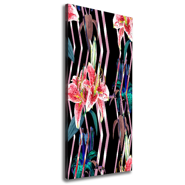 Foto leinwand vertikales Lilien im Hintergrund