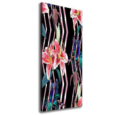 Foto leinwand vertikales Lilien im Hintergrund