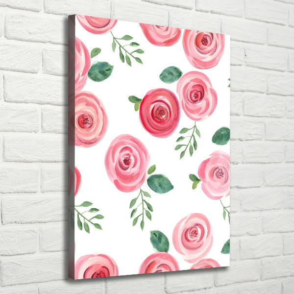 Wandbild vertikales Rosa Rosen