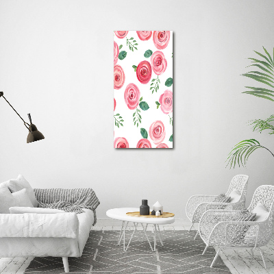 Wandbild vertikales Rosa Rosen
