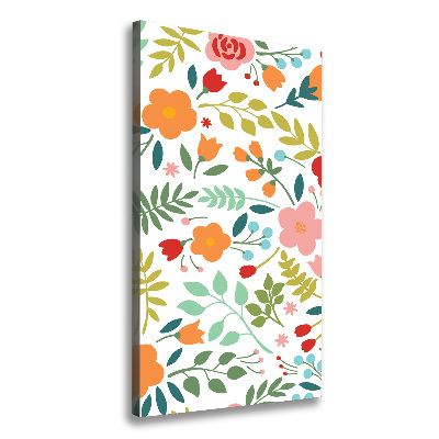 Foto leinwand vertikales Bunte Blumen