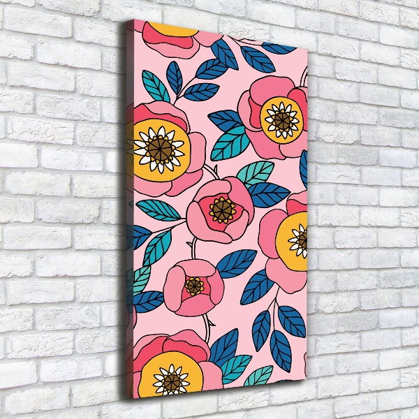 Foto auf leinwand vertikales Bunte Blumen