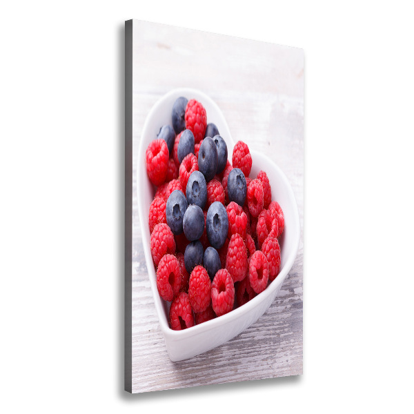 Wandbild vertikales Himbeeren und Blaubeeren
