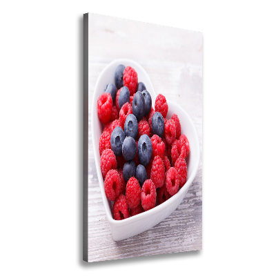 Wandbild vertikales Himbeeren und Blaubeeren