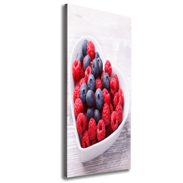 Wandbild vertikales Himbeeren und Blaubeeren