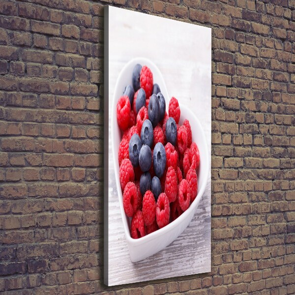 Wandbild vertikales Himbeeren und Blaubeeren