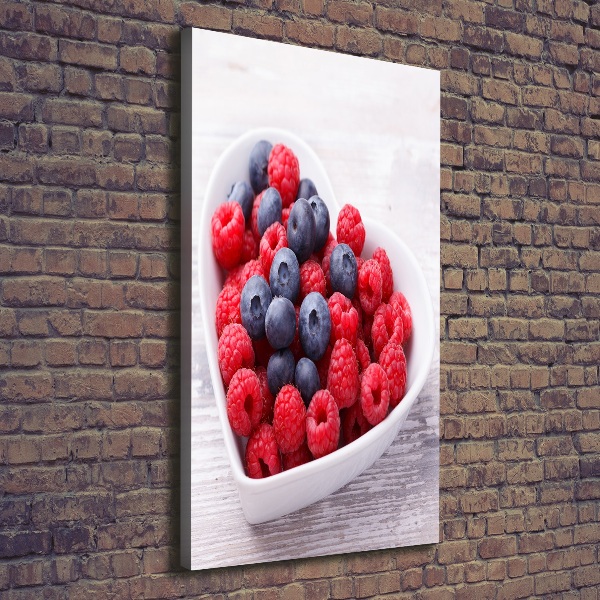 Wandbild vertikales Himbeeren und Blaubeeren