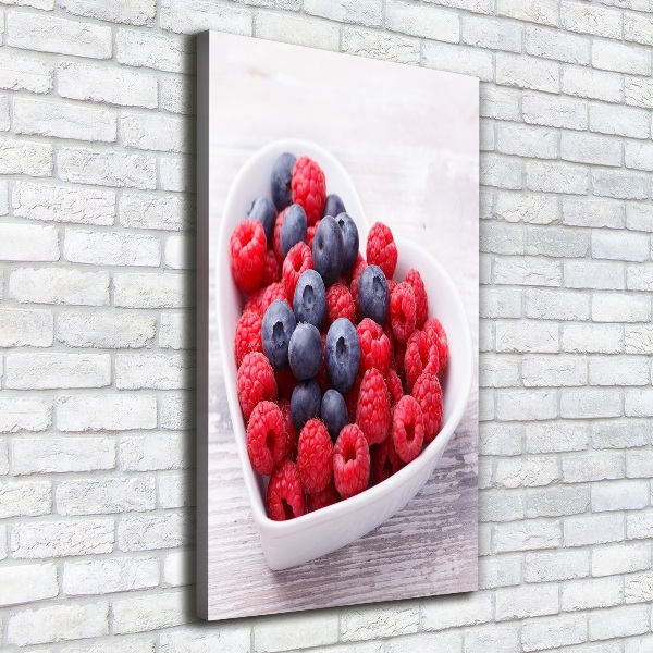 Wandbild vertikales Himbeeren und Blaubeeren