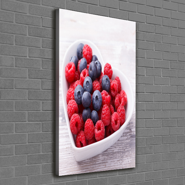 Wandbild vertikales Himbeeren und Blaubeeren