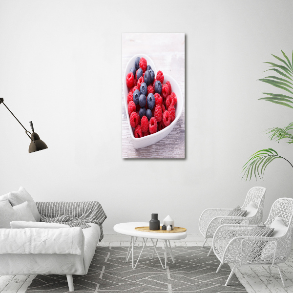 Wandbild vertikales Himbeeren und Blaubeeren